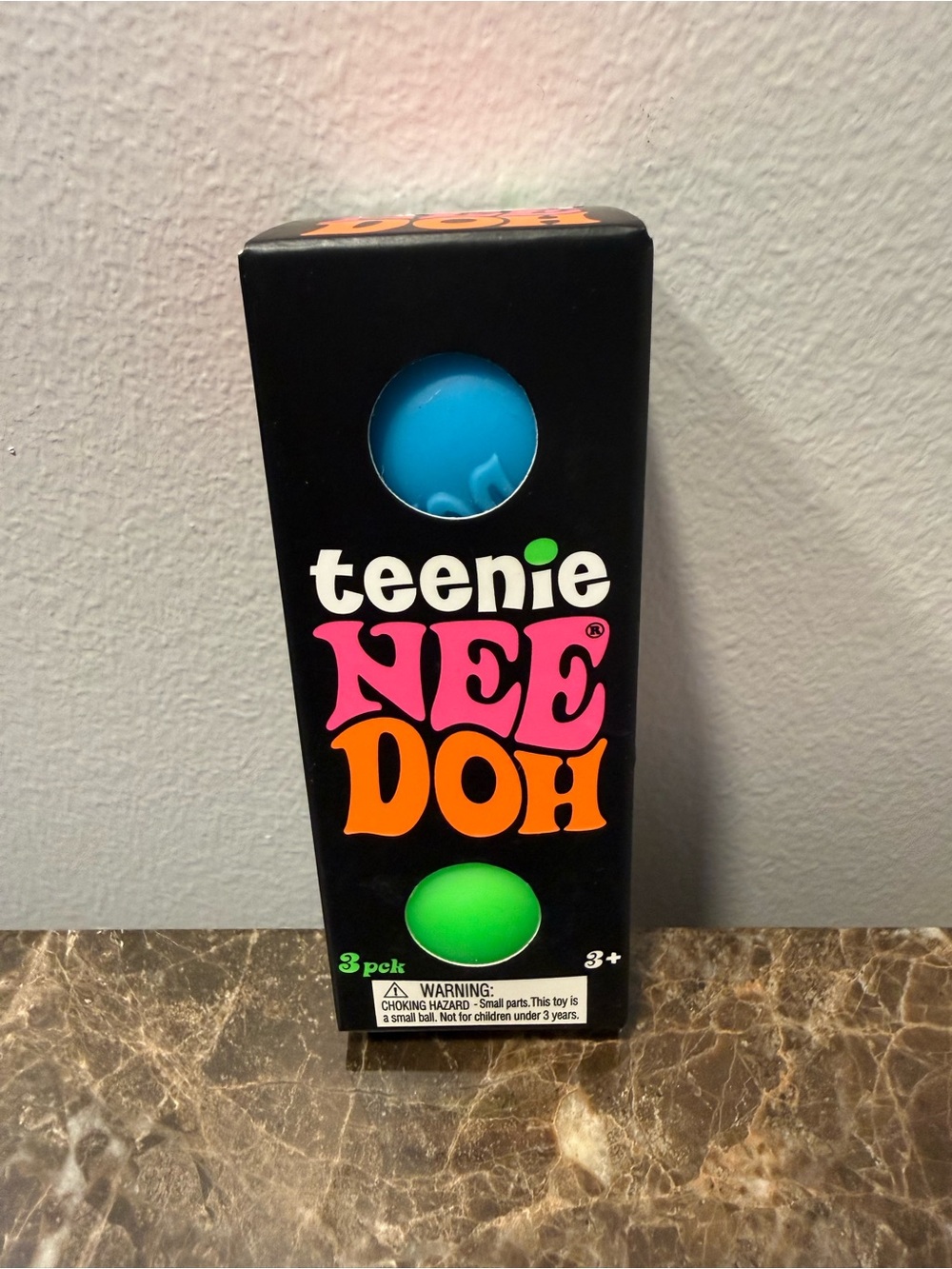 NeeDoh Teenie Groovy Glob set of 3 balls. Blue, purple, green